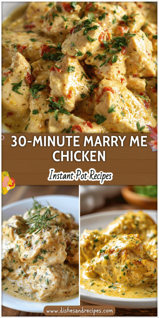 Creamy Instant Pot Marry Me Chicken served with herbs on a white plate for an easy dinner.